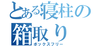 とある寝柱の箱取り 枠（ボックスフリー）