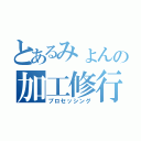 とあるみょんの加工修行（プロセッシング）