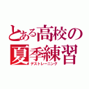 とある高校の夏季練習（デストレーニング）