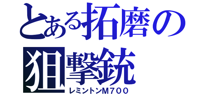 とある拓磨の狙撃銃（レミントンＭ７００）