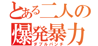 とある二人の爆発暴力（ダブルパンチ）