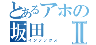 とあるアホの坂田Ⅱ（インデックス）