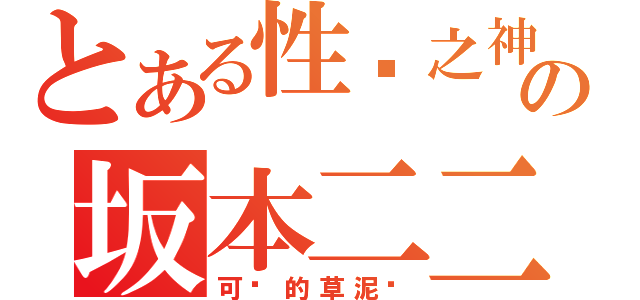 とある性爱之神の坂本二二（可爱的草泥马）