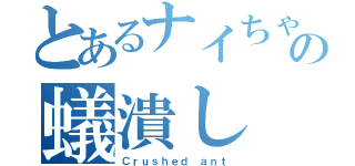 とあるナイちゃんの蟻潰し（Ｃｒｕｓｈｅｄ ａｎｔ）