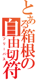 とある箱根の自由切符（フリーパス）