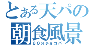 とある天パの朝食風景（６０％チョコパ）