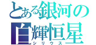 とある銀河の白輝恒星（シリウス）