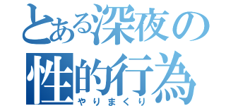 とある深夜の性的行為（やりまくり）