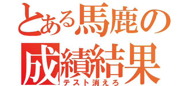 とある馬鹿の成績結果（テスト消えろ）