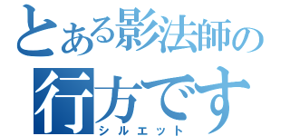 とある影法師の行方です（シルエット）