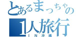 とあるまっちゃんの１人旅行（ＩＮ沖縄）