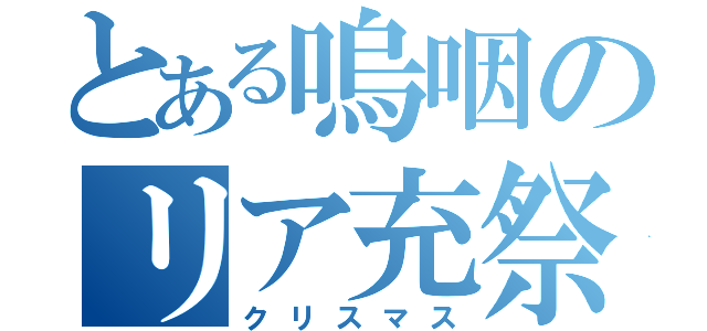 とある嗚咽のリア充祭（クリスマス）