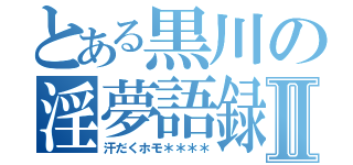 とある黒川の淫夢語録Ⅱ（汗だくホモ＊＊＊＊）