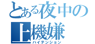 とある夜中の上機嫌（ハイテンション）