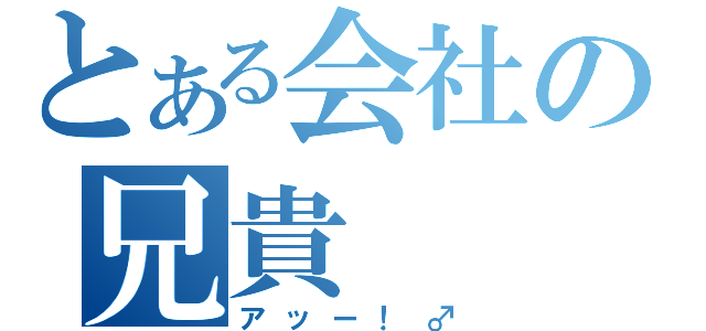 とある会社の兄貴（アッー！♂）