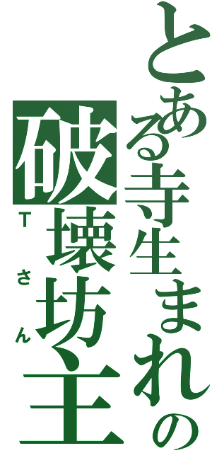 とある寺生まれの破壊坊主（Ｔさん）