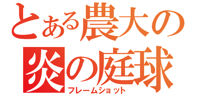 とある農大の炎の庭球（フレームショット）