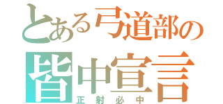 とある弓道部の皆中宣言（正射必中）