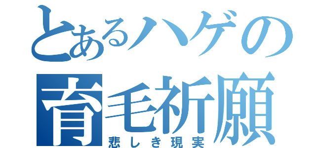 とあるハゲの育毛祈願（悲しき現実）