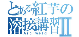 とある紅芋の溶接講習Ⅱ（Ａｒｃ－ｗｅｌｄ）