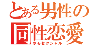 とある男性の同性恋愛（ホモセクシャル）