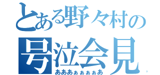 とある野々村の号泣会見（あああぁぁぁぁあ）