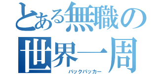 とある無職の世界一周（　　　バックパッカー）