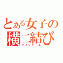 とある女子の横二結び（ツインテール）