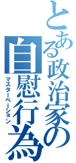 とある政治家の自慰行為（マスターベーション）