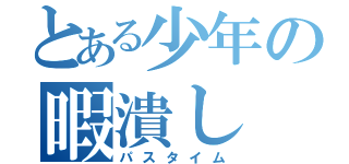 とある少年の暇潰し（パスタイム）