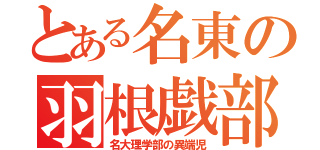 とある名東の羽根戯部（名大理学部の異端児）