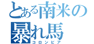 とある南米の暴れ馬（コロンビア）