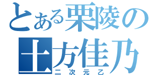 とある栗陵の土方佳乃（二次元乙）