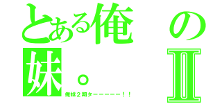 とある俺の妹。Ⅱ（俺妹２期ターーーーー！！）