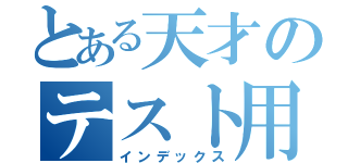 とある天才のテスト用紙（インデックス）