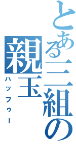 とある三組の親玉（ハッフゥー）