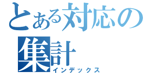 とある対応の集計（インデックス）