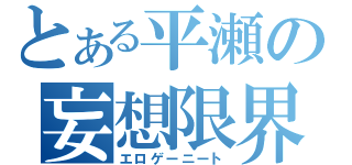 とある平瀬の妄想限界（エロゲーニート）