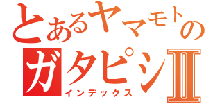 とあるヤマモトのガタピシⅡ（インデックス）