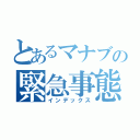 とあるマナブの緊急事態（インデックス）