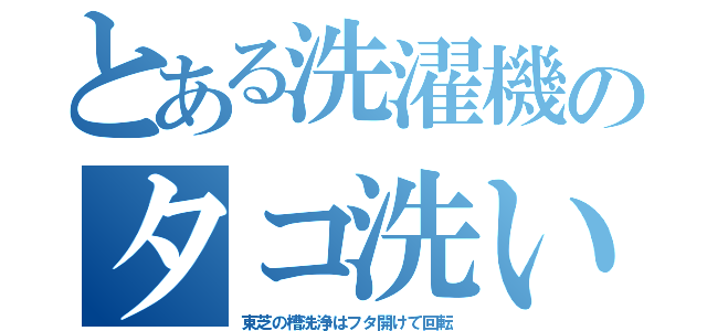 とある洗濯機のタコ洗い（東芝の槽洗浄はフタ開けて回転）