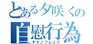 とある夕咲くの自慰行為（テクノブレイク）