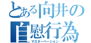 とある向井の自慰行為（マスターベーション）