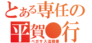 とある専任の平賀●行（ペガサス流精拳）