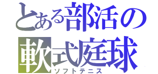 とある部活の軟式庭球（ソフトテニス）