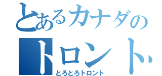 とあるカナダのトロント（とろとろトロント）