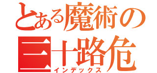 とある魔術の三十路危機（インデックス）