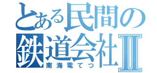 とある民間の鉄道会社Ⅱ（南海電てつ）