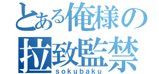 とある俺様の拉致監禁（ｓｏｋｕｂａｋｕ）