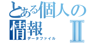 とある個人の情報Ⅱ（データファイル）